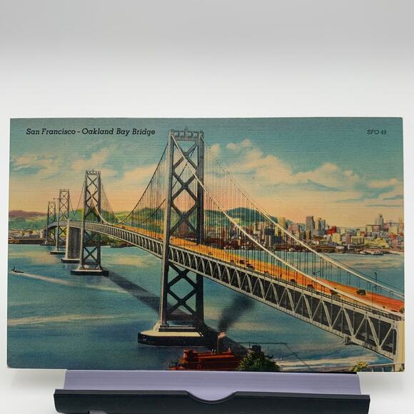 Set of 7 Postcards 1940's San Francisco, California Vintage Bridges UNUSED - Picture 6 of 9